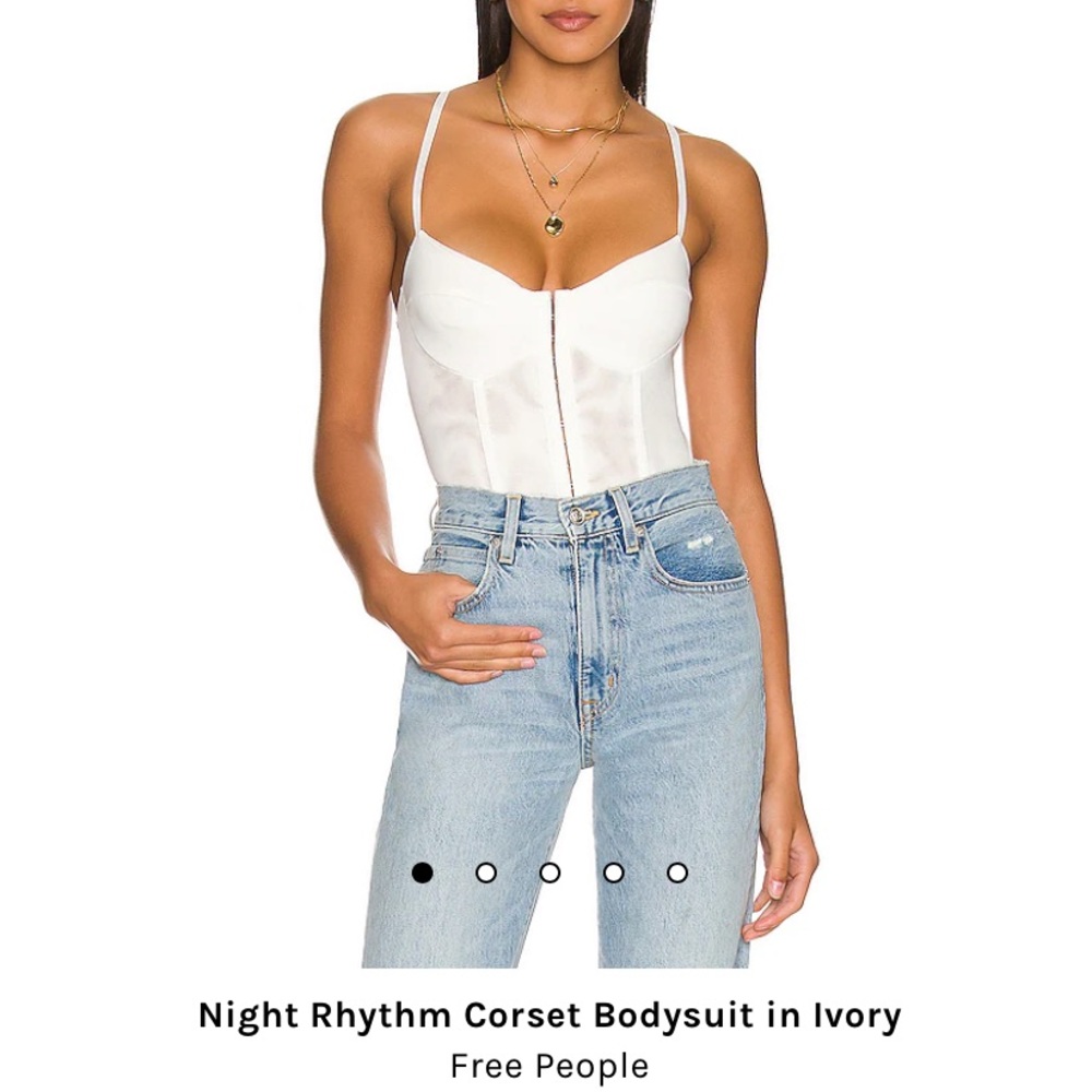 Free People Night Rhythm Corset Bodysuit